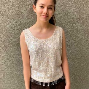 COPY - Vintage Beaded Sleeveless Sweater